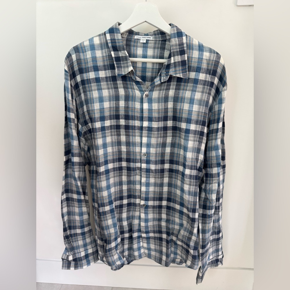 James PERSE Long Sleeve Plaid Button Down Shirt - Size 3 (Large)